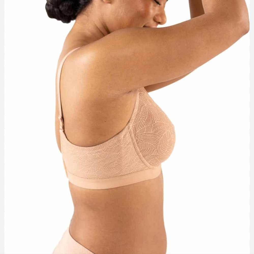 Understance Zoe Flexwire Sheer Lift Lace Smooth Coverage Bra Sand/sable 40DDD